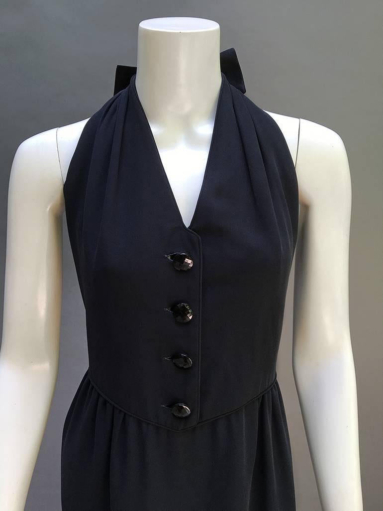 90s Valentino Vintage Black Tuxedo Dress In Excellent Condition For Sale In Miami Beach, FL