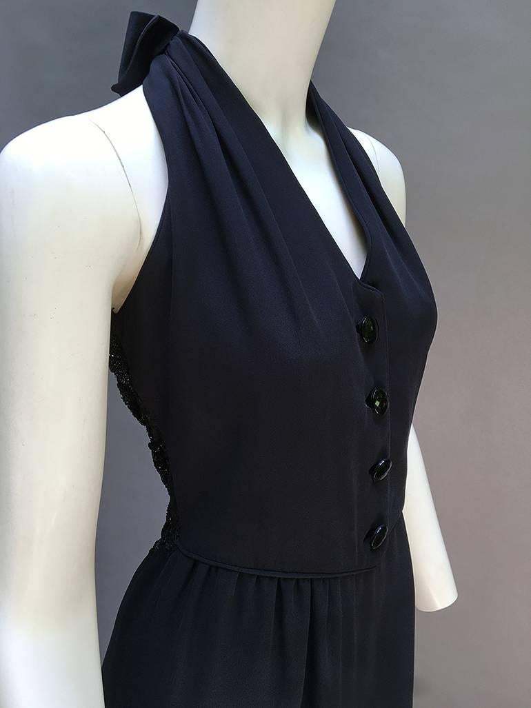 90s Valentino Vintage Black Tuxedo Dress For Sale 2