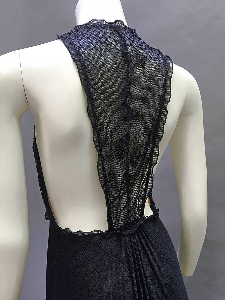 90s Vintage Gianni Versace Istante Noir Mesh Maxi In Excellent Condition For Sale In Miami Beach, FL