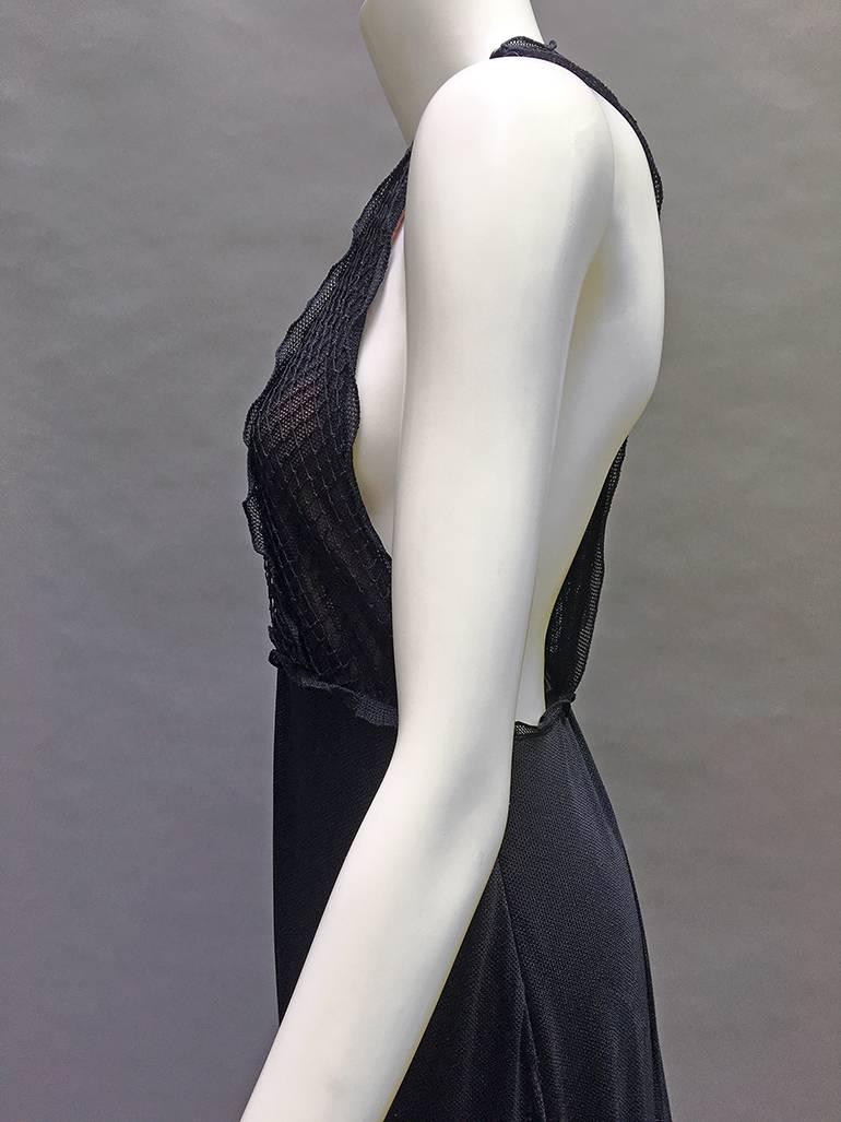 Women's 90s Vintage Gianni Versace Istante Noir Mesh Maxi For Sale
