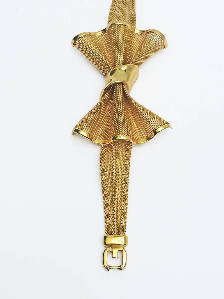 1980s Givenchy Vintage Tuxedo  Bow Mesh Bracelet In Excellent Condition For Sale In Miami Beach, FL