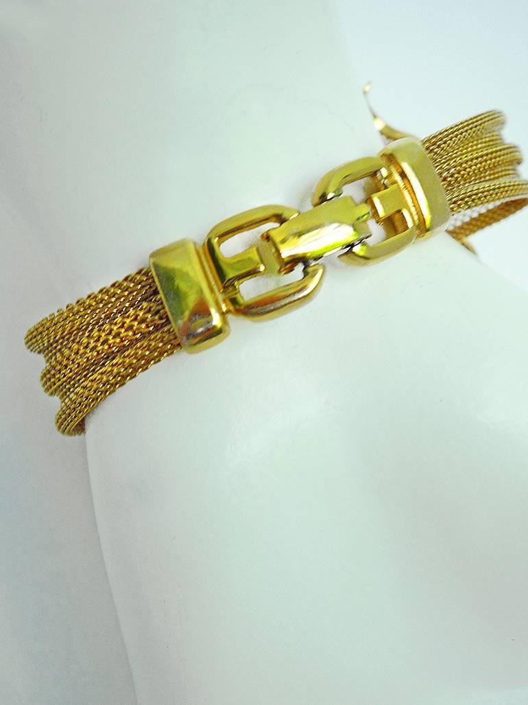 1980s Givenchy Vintage Tuxedo  Bow Mesh Bracelet For Sale 1