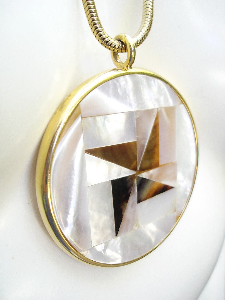Beige 1977 Givenchy Large Pendant Necklace For Sale