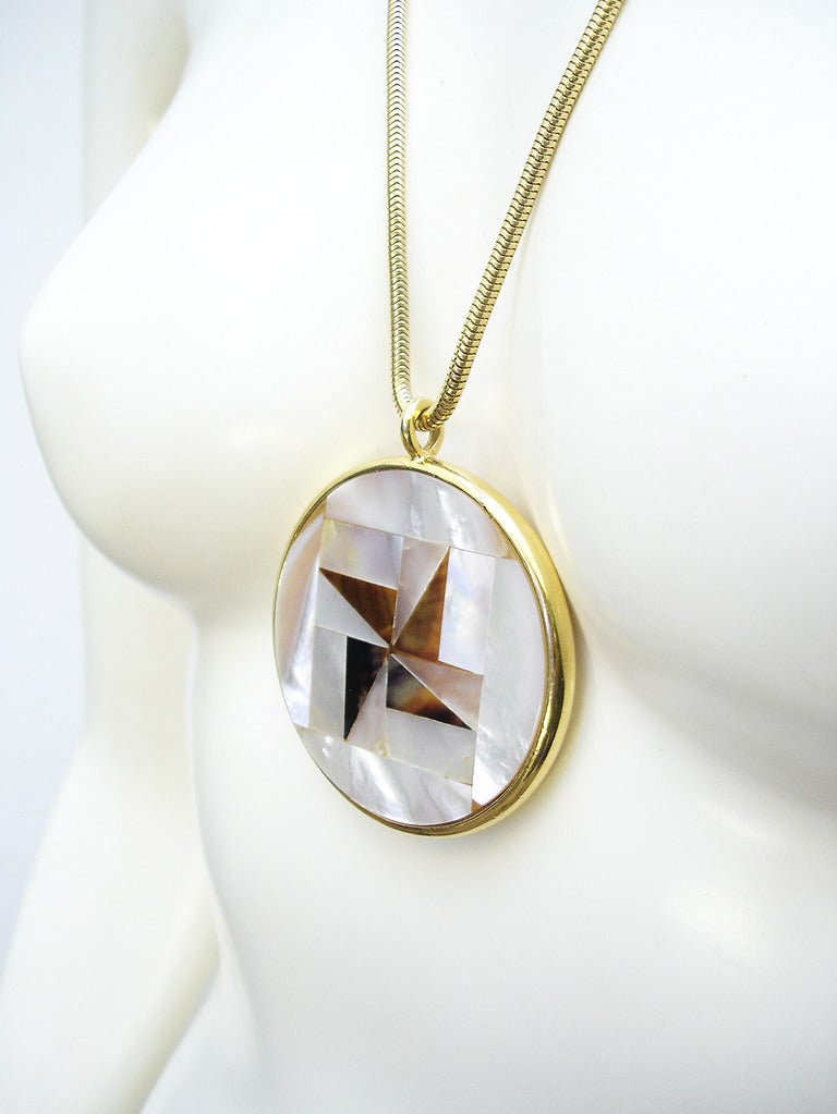 1977 Givenchy Large Pendant Necklace For Sale 1