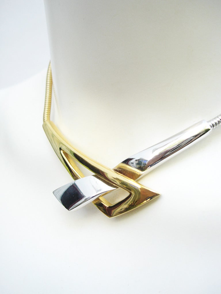 1977 Givenchy Silver Gold Necklace 3