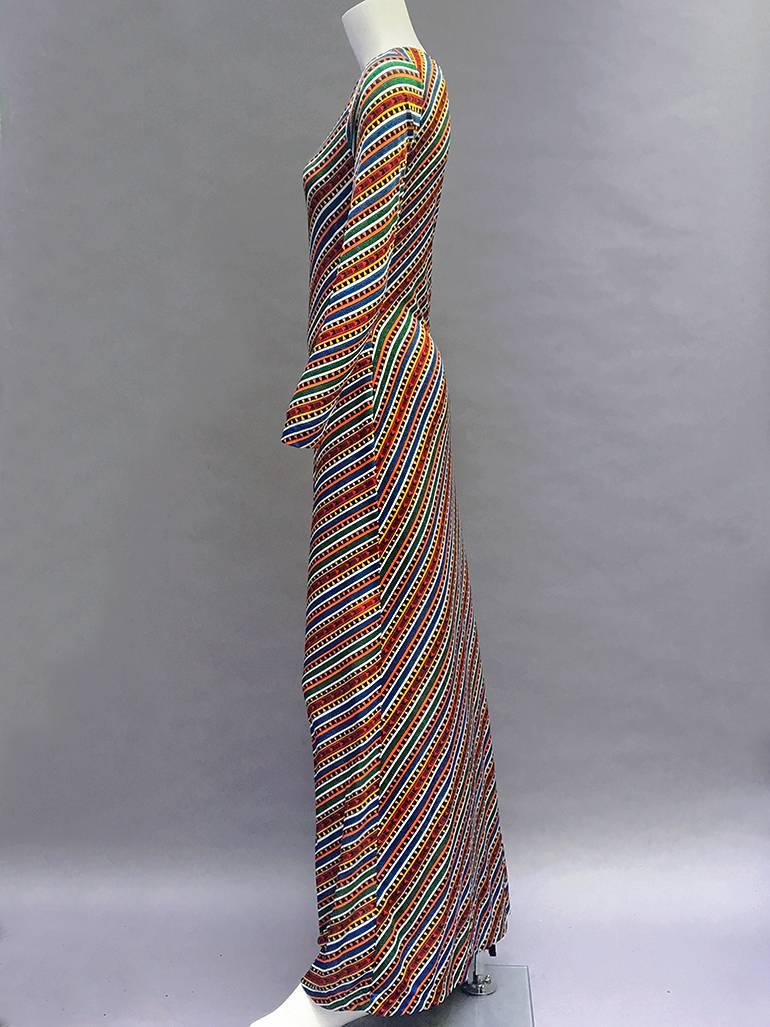 70s One Shoulder Maxi In Excellent Condition For Sale In Miami Beach, FL