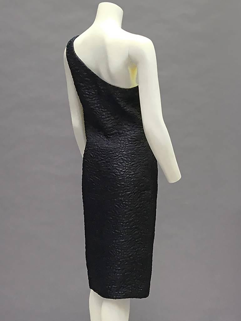 80s Yves Saint Laurent Rive Gauche Black Dress For Sale 1