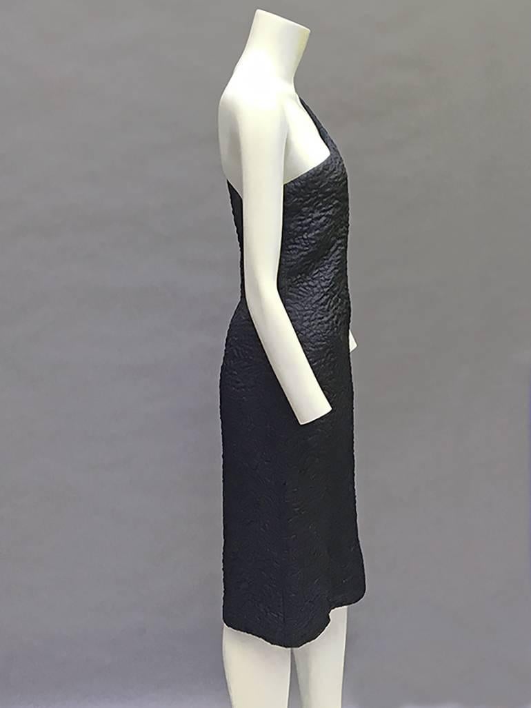 80s Yves Saint Laurent Rive Gauche Black Dress For Sale 2