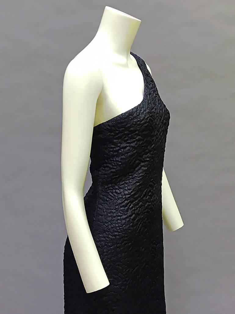 80s Yves Saint Laurent Rive Gauche Black Dress For Sale 4