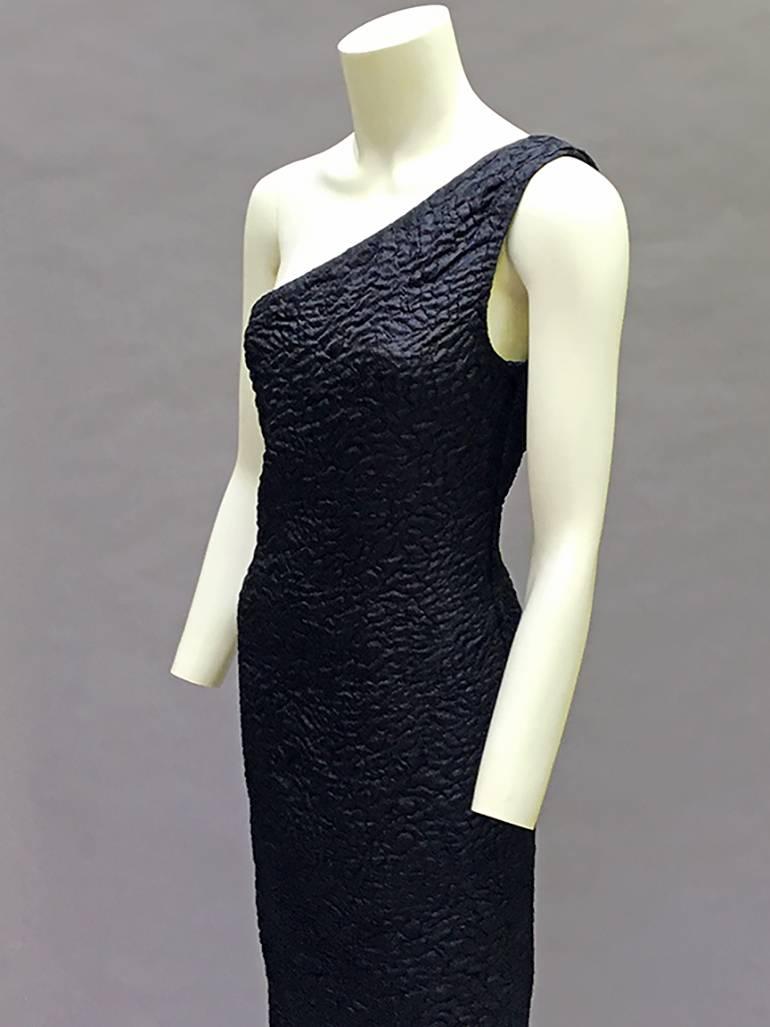 80s Yves Saint Laurent Rive Gauche Black Dress For Sale 5