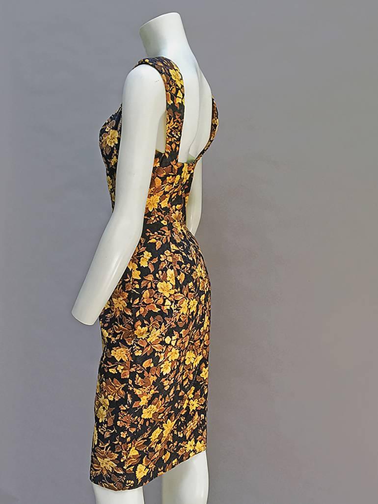 Women's or Men's 50s Estevez Floral  Damask Dress For Sale