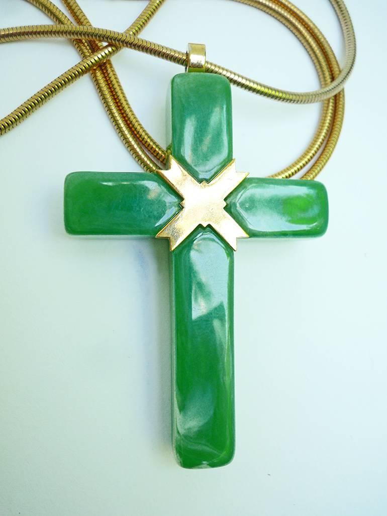 green cross necklace designer