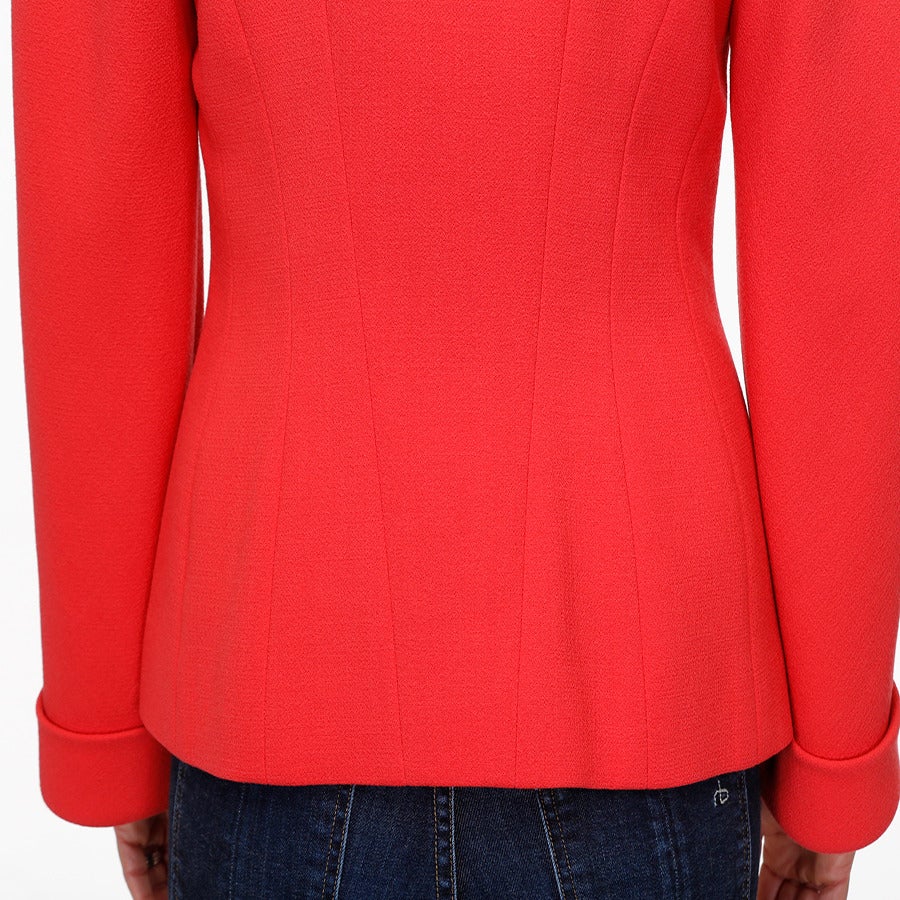 Chanel Coral Crepe Jacket For Sale 1
