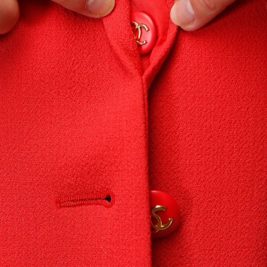 Chanel Coral Crepe Jacket For Sale 4