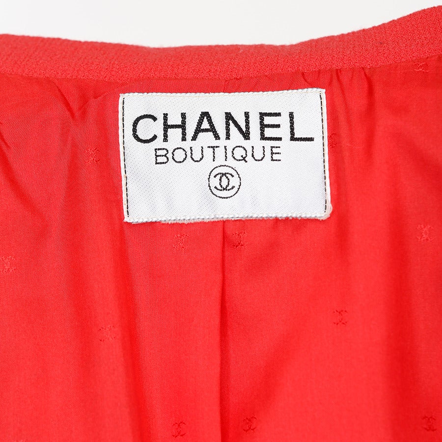 Chanel Coral Crepe Jacket For Sale 5