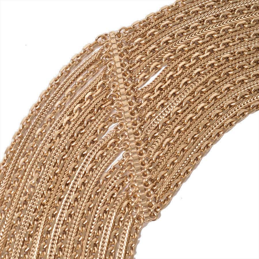 Chanel Silver Tone Multi-Strand Chain Belt In Excellent Condition For Sale In Toronto, Ontario