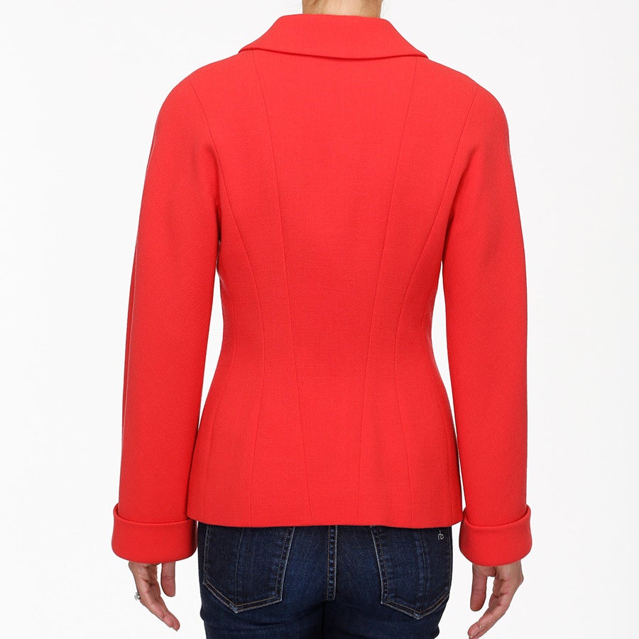 Women's Chanel Coral Crepe Jacket For Sale