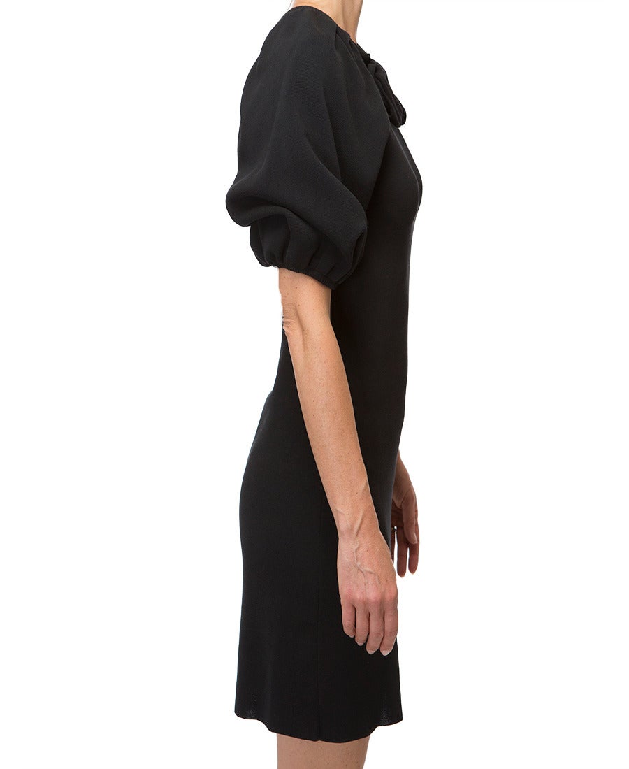 Women's Giambattista Valli Black Knit Dress with Bow For Sale