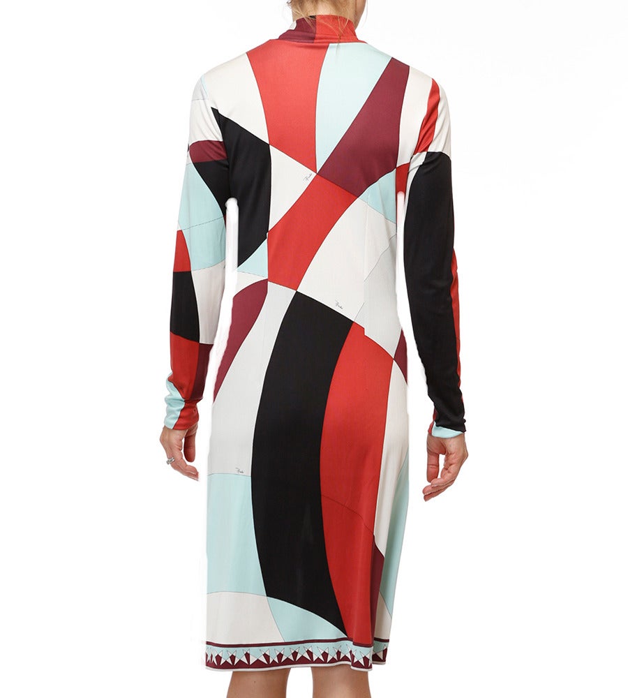 Emilio Pucci Silk Long Sleeved Dress In Excellent Condition In Toronto, Ontario