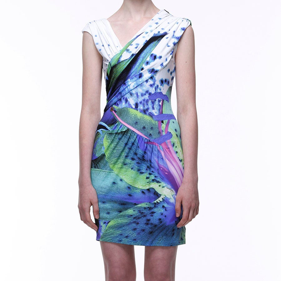 Beautiful NEW WITH TAGS Roberto Cavalli multi-colored print sleeveless dress. V-neck & fully lined. Stretch, lightweight fabric.
- Size 40
- Measurements: Length: 33.5