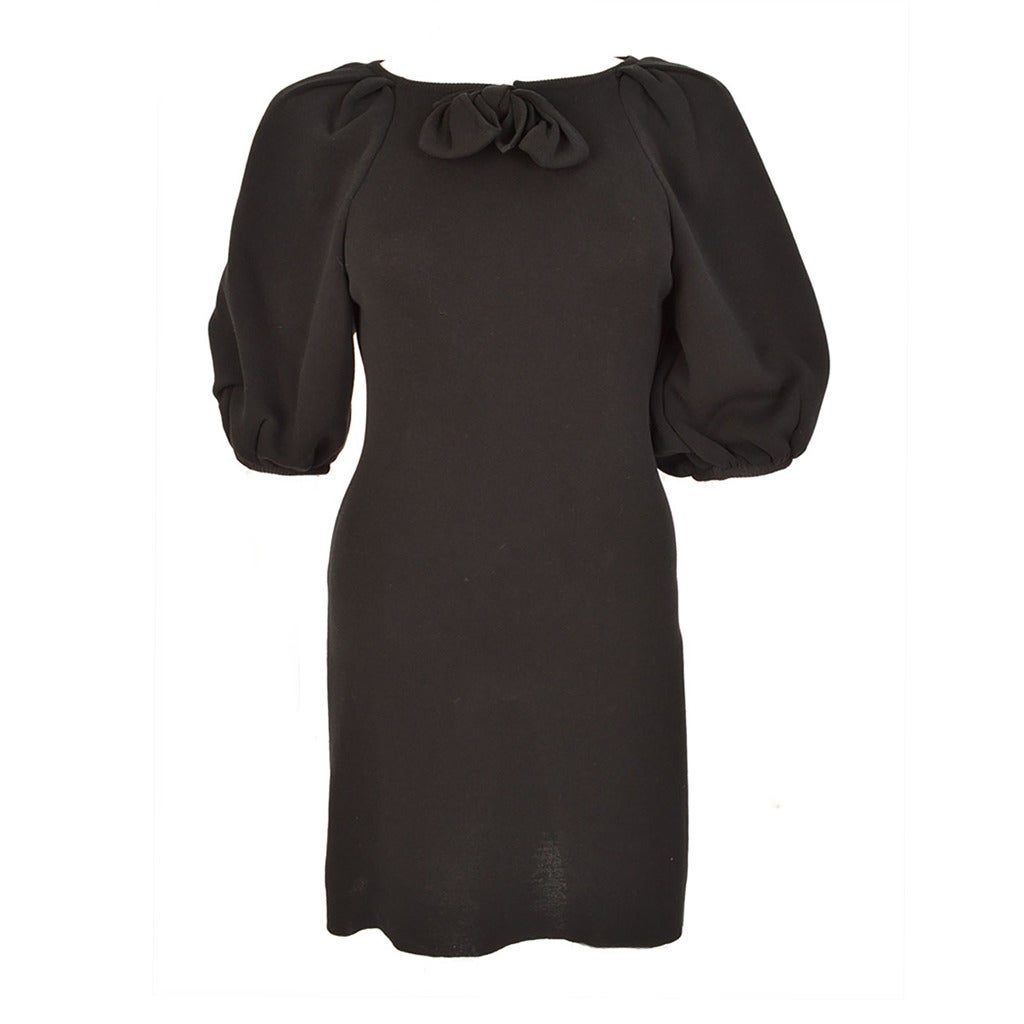 Giambattista Valli Black Knit Dress with Bow For Sale