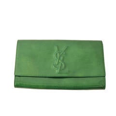 YSL Belle De Jour Green Patent Leather Clutch