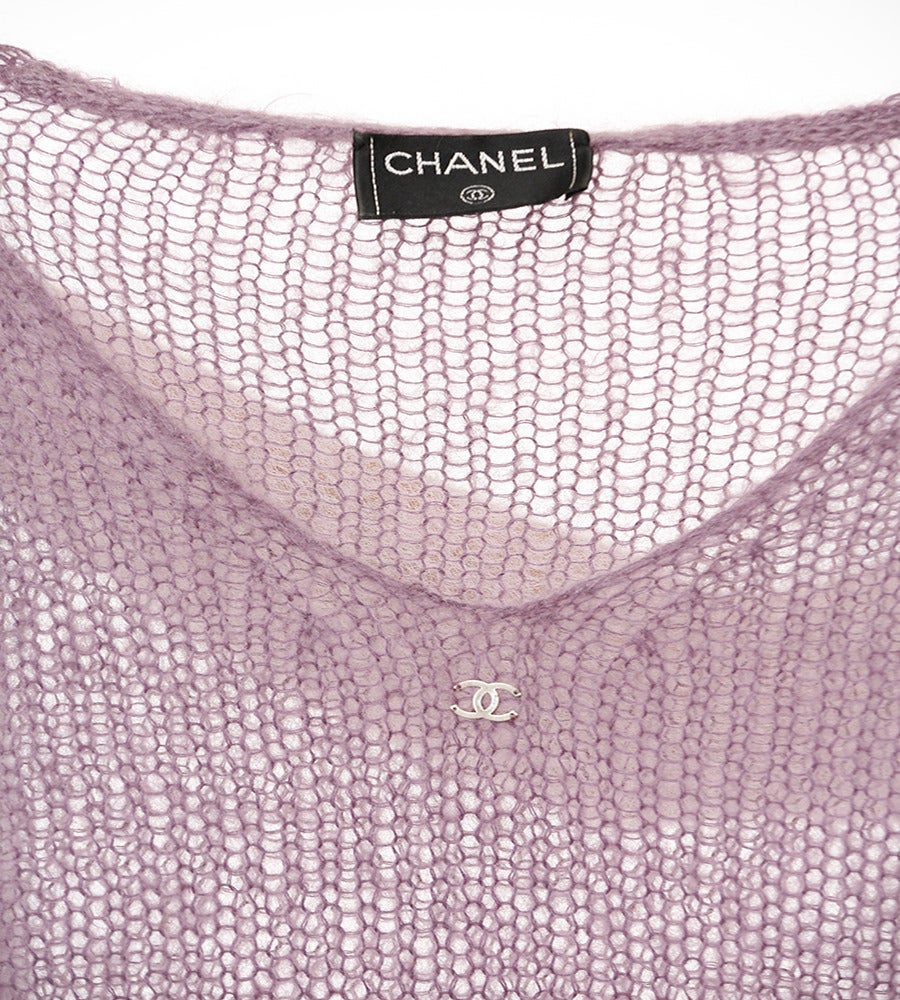 Chanel Lilac Mohair Sweater For Sale 1