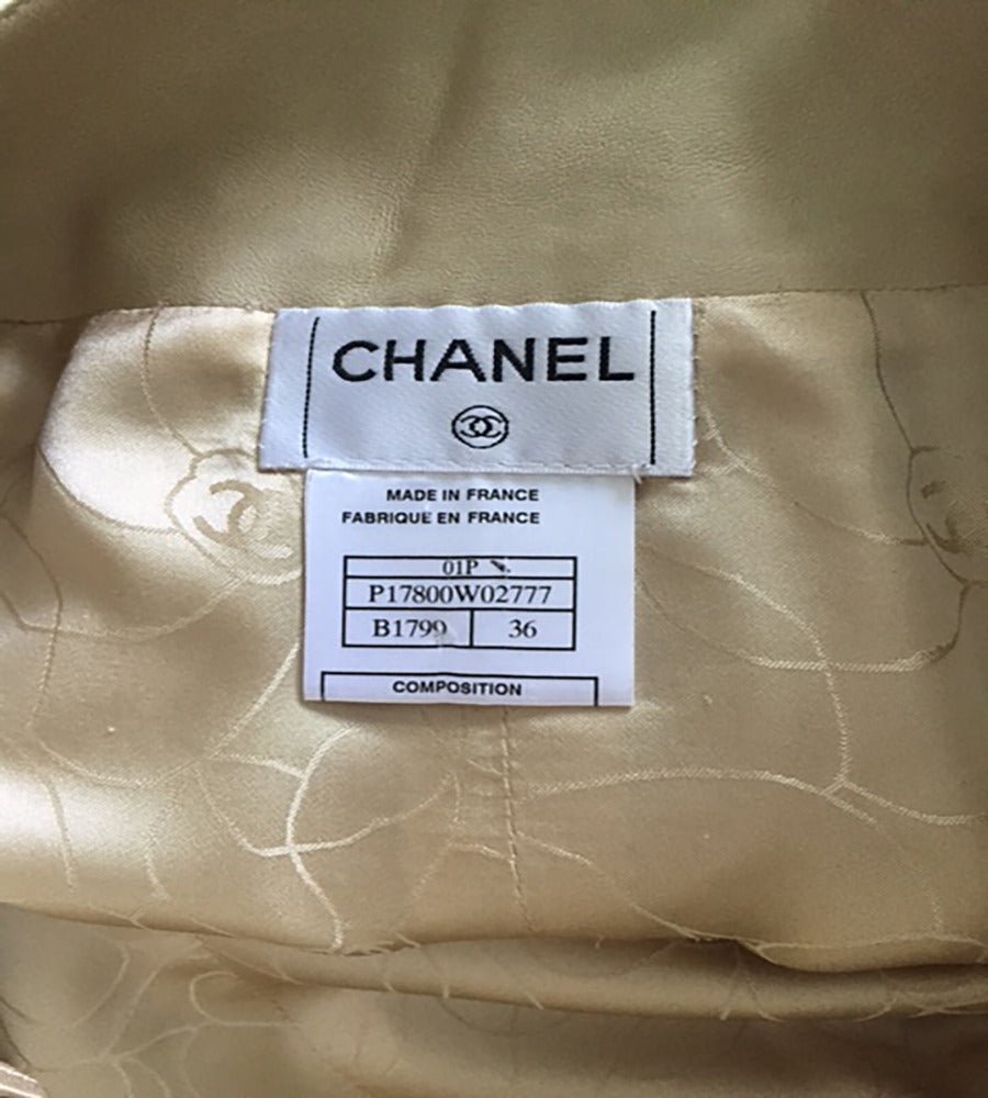 Chanel Ivory Leather Skirt For Sale 2