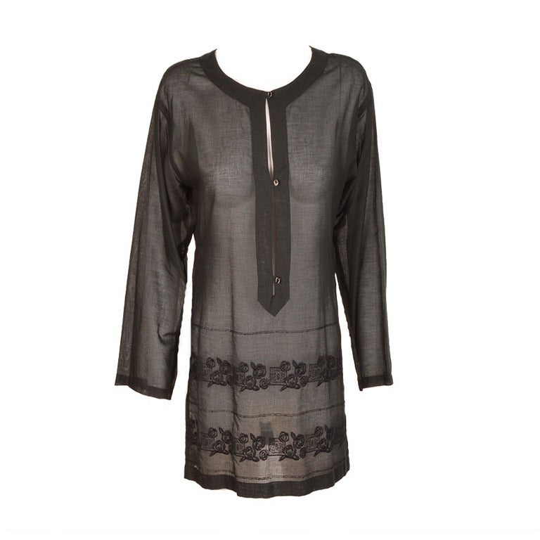 Chanel Black Embroidered Tunic For Sale
