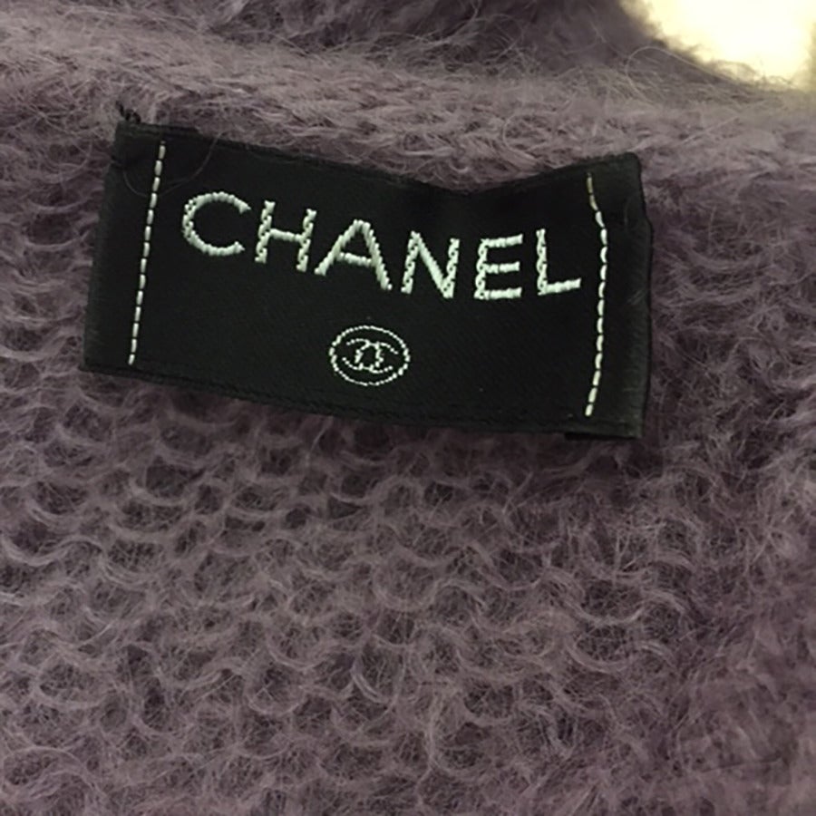Chanel Lilac Mohair Sweater For Sale 2
