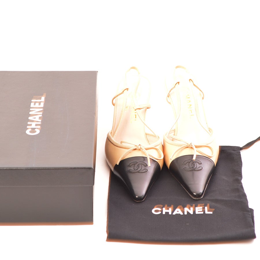 Chanel Bi-Color Slingback For Sale 3