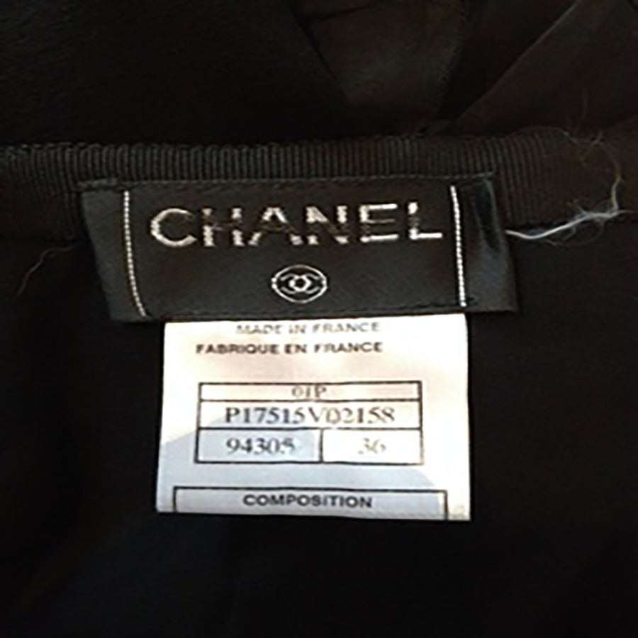 Chanel Black Silk Chiffon Cocktail Skirt For Sale at 1stDibs