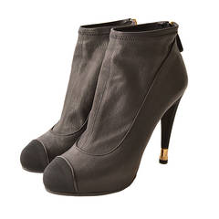 Chanel New Black Leather Ankle Boots