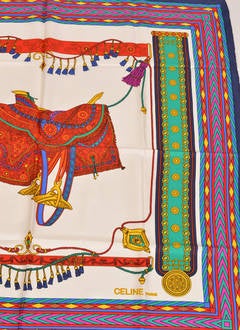 Celine Equestrian Silk Scarf