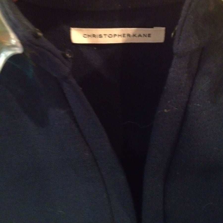 Christopher Kane Jourdan Navy Wool-Crepe Gel Dress For Sale 6