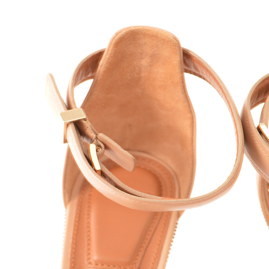 Givenchy Beige Zipper Trim Wedge Sandal For Sale 5