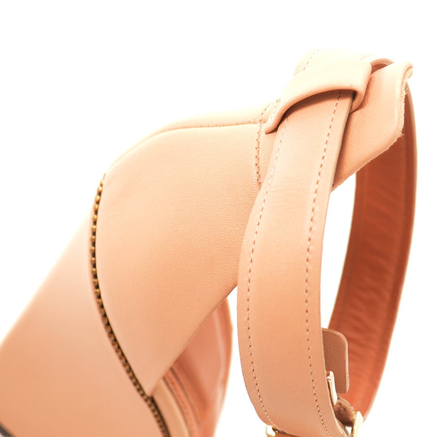 Givenchy Beige Zipper Trim Wedge Sandal For Sale 3