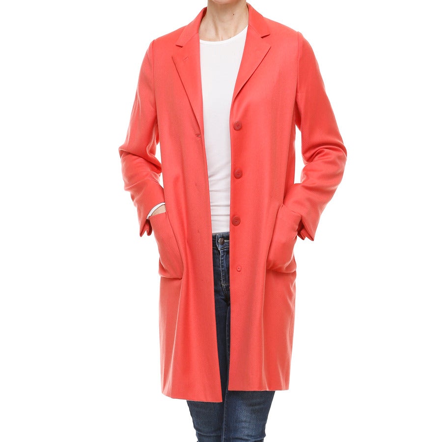 Jill Sander Coral Cashmere Coat In Fair Condition In Toronto, Ontario