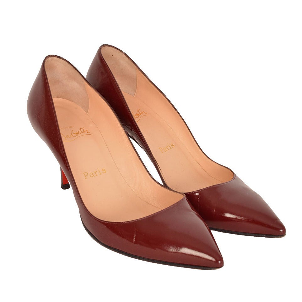 Christian Louboutin Red Patent Pointed Pumps For Sale