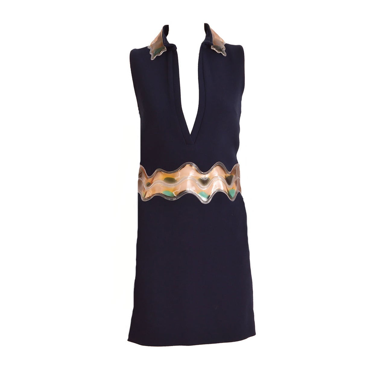 Christopher Kane Jourdan Navy Wool-Crepe Gel Dress For Sale