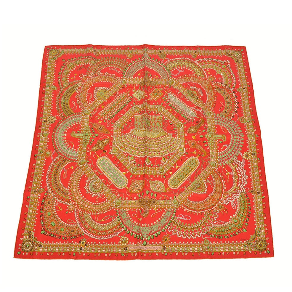 Hermes Parures Des Maharajas Silk Scarf For Sale