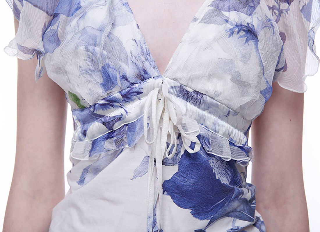 Roberto Cavalli Floral Silk Skirt & Top For Sale 2