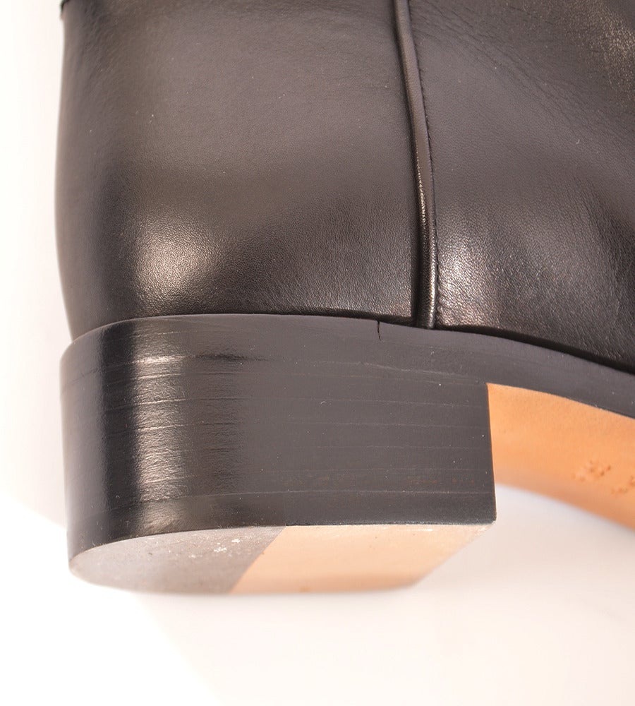 Chanel Classic Black Leather Riding Boots For Sale 3