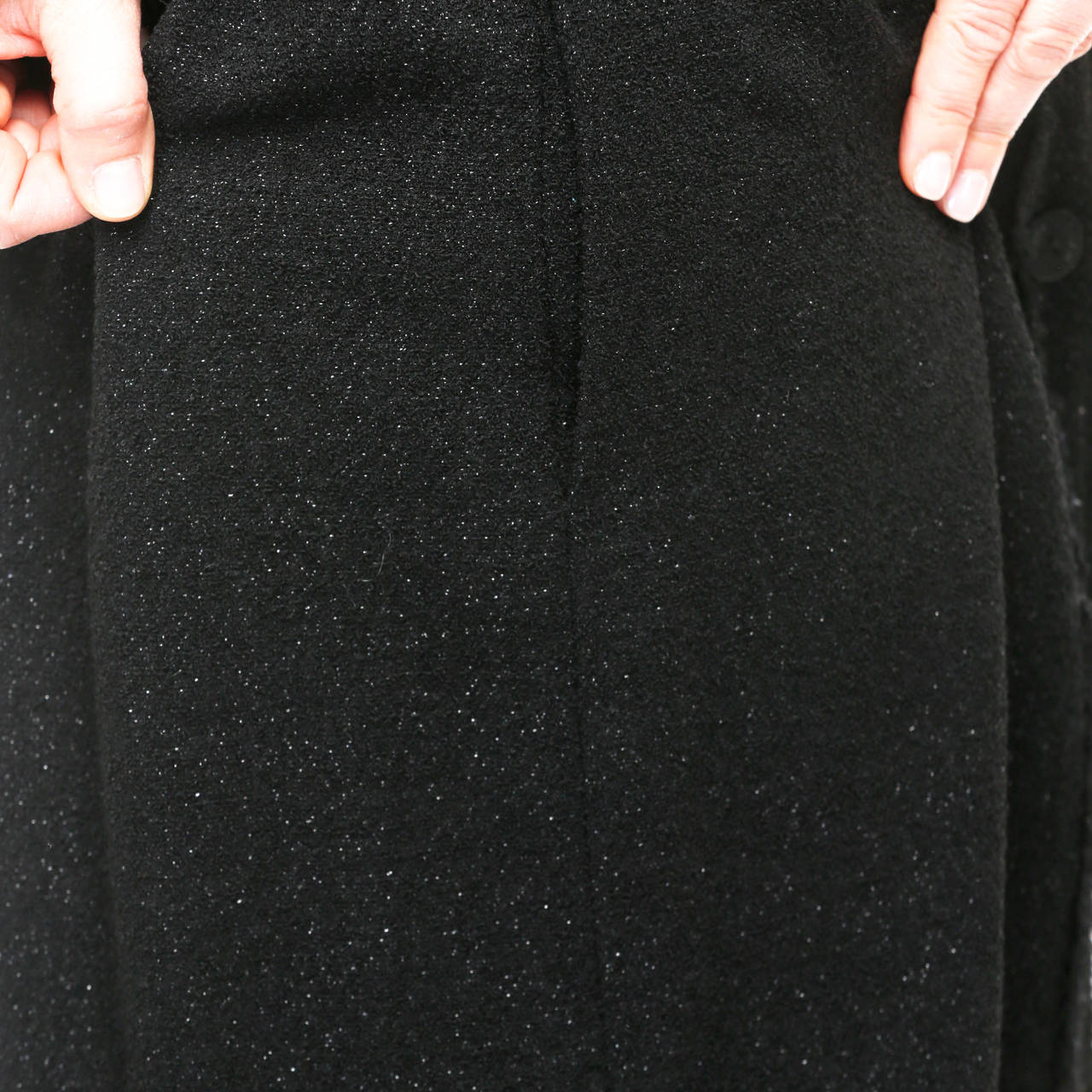 Chanel Black Sparkle Tweed Coat For Sale 6