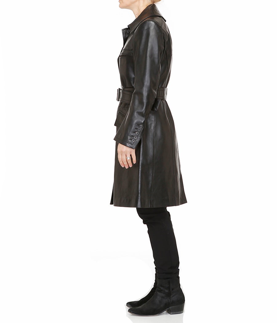 calvin klein leather trench coat