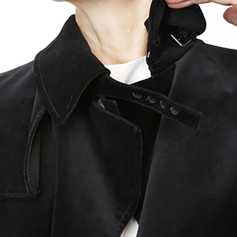 Tom Ford for Gucci Black Velvet Trench Coat In Excellent Condition In Toronto, Ontario