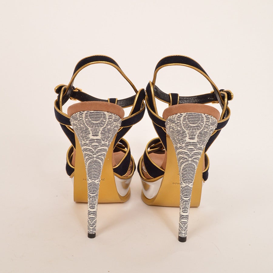 ysl tribute heels gold