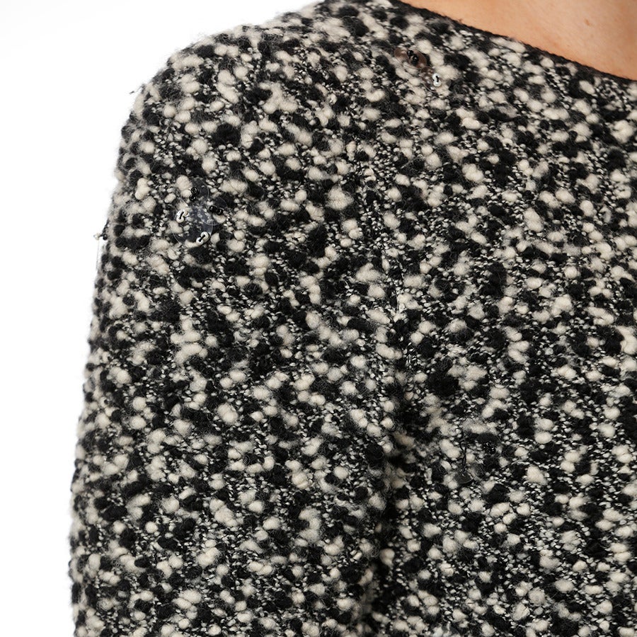 Chanel Black & White Knit Tweed Boucle Dress 3