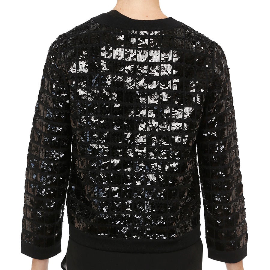 Chanel Cashmere Cardigan with Sequins For Sale 2