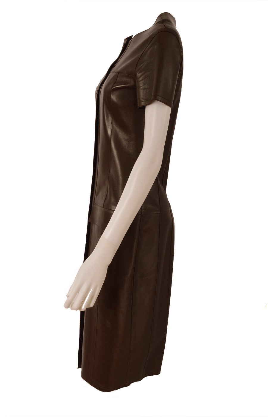 brown leather dresses